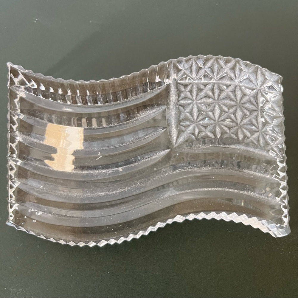 Waterford Crystal USA American Flag Paperweight Made in Ireland